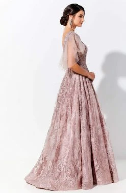 Ivonne D By Mon Cheri - 120D10 Embroidered Lace Pleated A-Line Gown