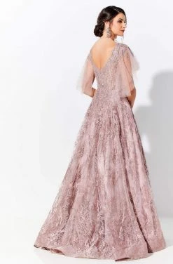 Ivonne D By Mon Cheri - 120D10 Embroidered Lace Pleated A-Line Gown