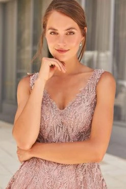 Ivonne D By Mon Cheri - 120D10 Embroidered Lace Pleated A-Line Gown