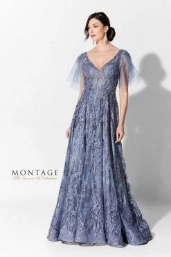 Ivonne D By Mon Cheri - 120D10 Embroidered Lace Pleated A-Line Gown