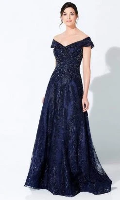 Ivonne D By Mon Cheri - 220D24 Embellished Off-Shoulder Gown