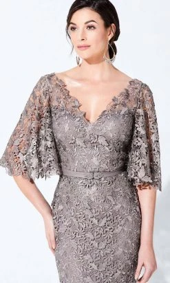 Ivonne D By Mon Cheri - 220D29 Lace V-Neck Dress 8 Ivonne D By Mon Cheri - 220D29 Lace V-Neck Dress