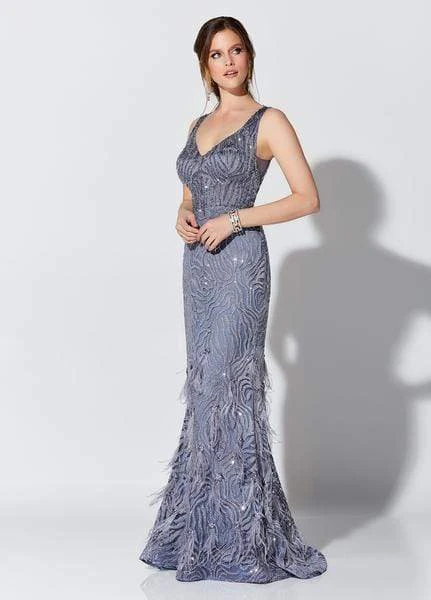 Ivonne D For Mon Cheri - 119D52 Embroidered Feathered Dress 6 Ivonne D For Mon Cheri - 119D52 Embroidered Feathered Dress