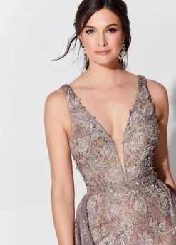 Ivonne D For Mon Cheri - 119D56 Embroidered Gown With Train