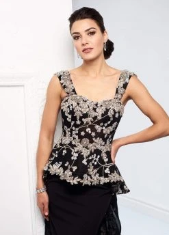 Ivonne D For Mon Cheri - 218D32 Embraided Lace Peplum Dress With Train 7 Ivonne D For Mon Cheri - 218D32 Embraided Lace Peplum Dress With Train