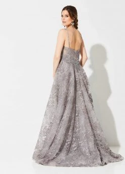 Ivonne D For Mon Cheri - 219D71 Embroidered Gown With Detachable Train
