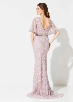 Ivonne D For Mon Cheri - 219D72 Embroidered Kimono Sleeve Lace Gown 13 Ivonne D For Mon Cheri - 219D72 Embroidered Kimono Sleeve Lace Gown