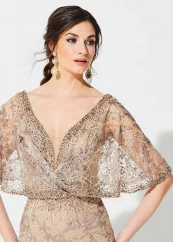 Ivonne D For Mon Cheri - 219D72 Embroidered Kimono Sleeve Lace Gown 10 Ivonne D For Mon Cheri - 219D72 Embroidered Kimono Sleeve Lace Gown