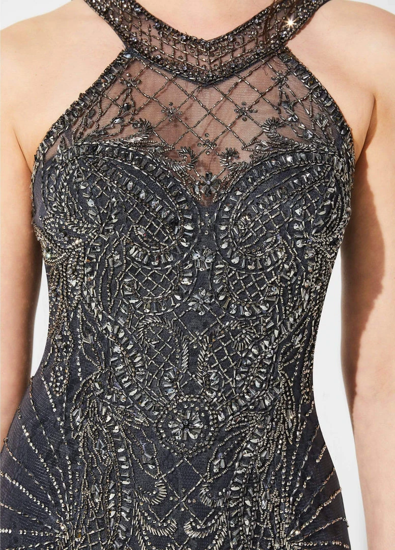 Ivonne D For Mon Cheri - 219D74 Bedazzled Halter Dress With Train 6 Ivonne D For Mon Cheri - 219D74 Bedazzled Halter Dress With Train