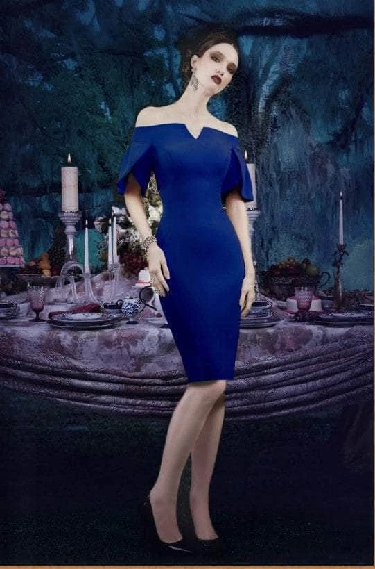 Janique - 1942 Bell Sleeve Off-Shoulder Fitted Dress 3 Janique - 1942 Bell Sleeve Off-Shoulder Fitted Dress