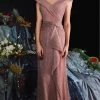 Janique 210622 - Cap Sleeve V-neck Evening Dress 1 Janique 210622 - Cap Sleeve V-neck Evening Dress