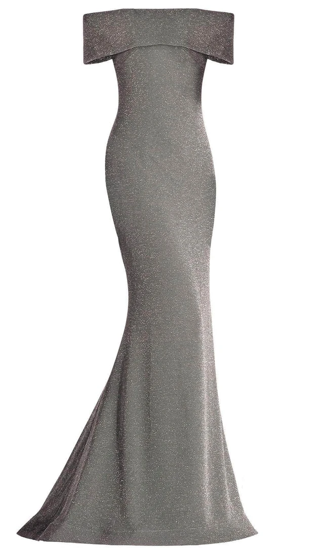 Janique - 2933 Off Shoulder Glitter Mermaid Gown 8 Janique - 2933 Off Shoulder Glitter Mermaid Gown