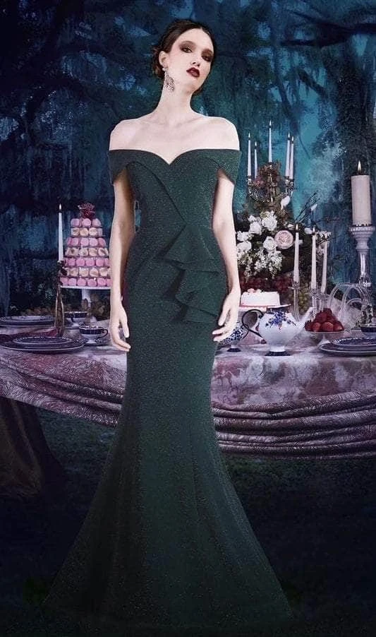 Janique - 2936 Shimmer Off Shoulder V Neck Trumpet Gown 15 Janique - 2936 Shimmer Off Shoulder V Neck Trumpet Gown