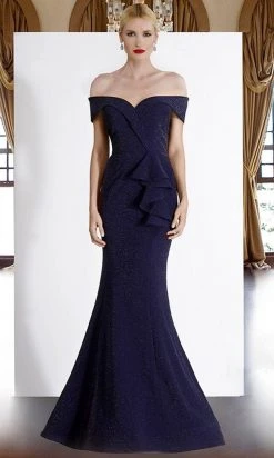 Janique - 2936 Shimmer Off Shoulder V Neck Trumpet Gown 21 Janique - 2936 Shimmer Off Shoulder V Neck Trumpet Gown