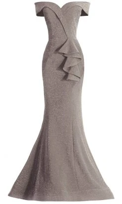 Janique - 2936 Shimmer Off Shoulder V Neck Trumpet Gown 27 Janique - 2936 Shimmer Off Shoulder V Neck Trumpet Gown