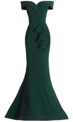 Janique - 2936 Shimmer Off Shoulder V Neck Trumpet Gown 29 Janique - 2936 Shimmer Off Shoulder V Neck Trumpet Gown