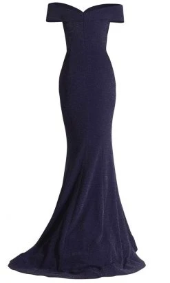Janique - 2936 Shimmer Off Shoulder V Neck Trumpet Gown 24 Janique - 2936 Shimmer Off Shoulder V Neck Trumpet Gown
