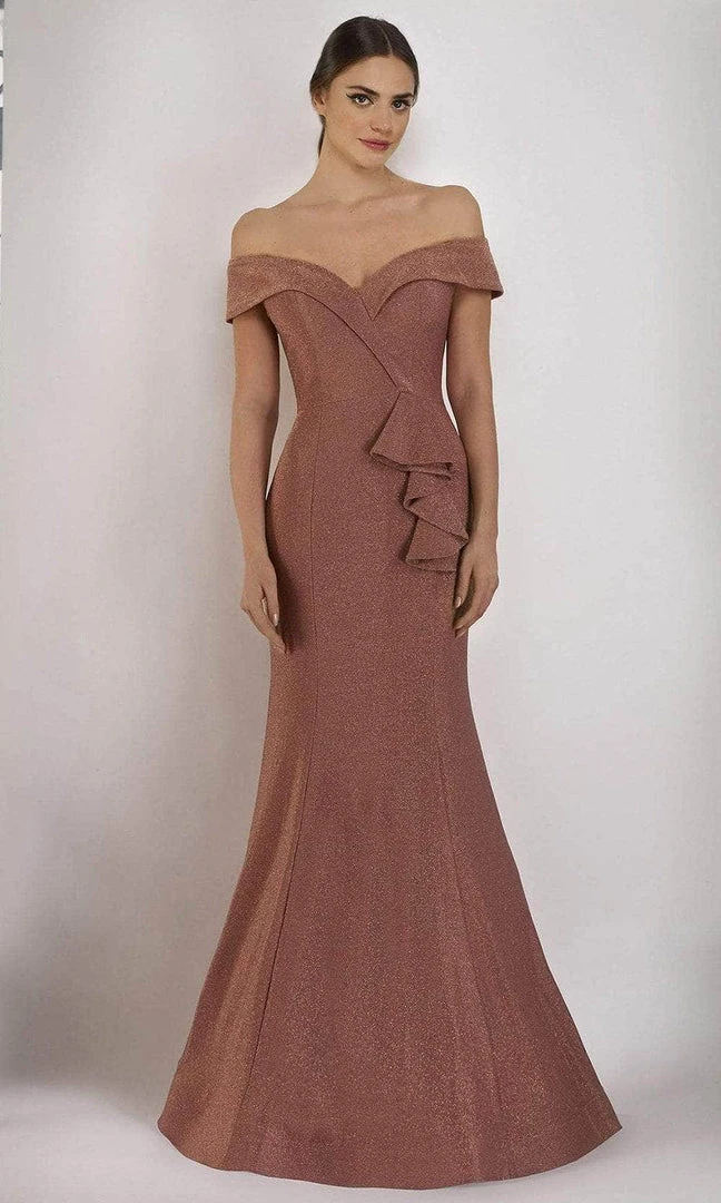 Janique - 2936 Shimmer Off Shoulder V Neck Trumpet Gown 3 Janique - 2936 Shimmer Off Shoulder V Neck Trumpet Gown