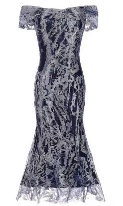 Janique - 62122 Tea Length Embroidered Lace Ombre Dress 8 Janique - 62122 Tea Length Embroidered Lace Ombre Dress