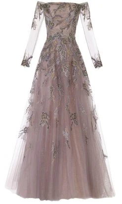 Janique 71122 - Long Sleeve Off-shoulder Evening Dress 8 Janique 71122 - Long Sleeve Off-shoulder Evening Dress