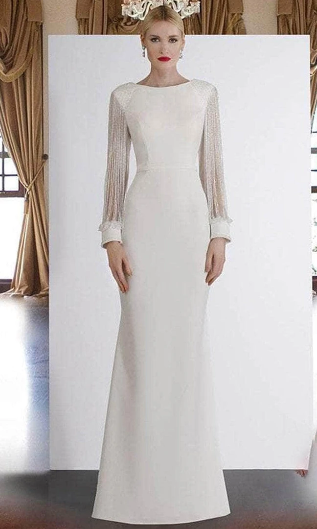 Janique BSH-001 - Long Sleeves Bateau Neck Formal Dress 3 Janique BSH-001 - Long Sleeves Bateau Neck Formal Dress