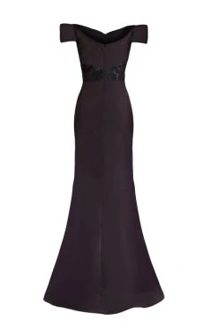 Janique - JA3026 Off-Shoulder Crepe Evening Dress In Black 9 Janique - JA3026 Off-Shoulder Crepe Evening Dress In Black