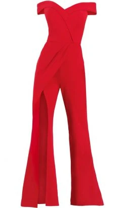 Janique - K6594 Off Shoulder Jumpsuit