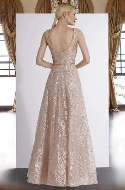 Janique - W2309 Beaded Lace A-Line Evening Gown 7 Janique - W2309 Beaded Lace A-Line Evening Gown