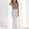 Jasz Couture - 5603 Dress In White And Gray