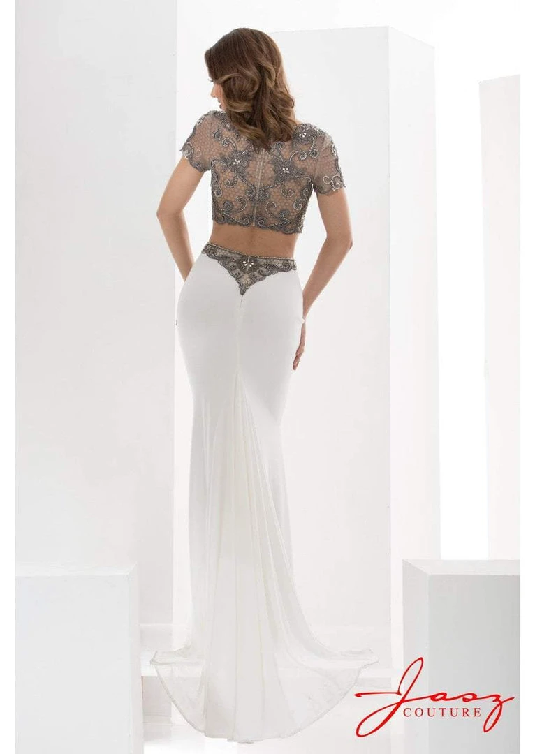 Jasz Couture - 5603 Dress In White And Gray 4 Jasz Couture - 5603 Dress In White And Gray