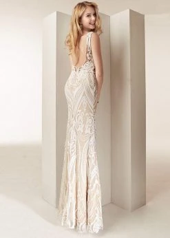 Jasz Couture - 6235 Illusion Bateau Intricate Sequined Sheath Gown 5 Jasz Couture - 6235 Illusion Bateau Intricate Sequined Sheath Gown