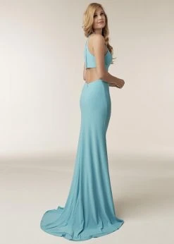 Jasz Couture - 6291 Fitted Halter Gown With Slit
