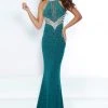 Jasz Couture - 6420 Embellished Halter Mermaid Dress