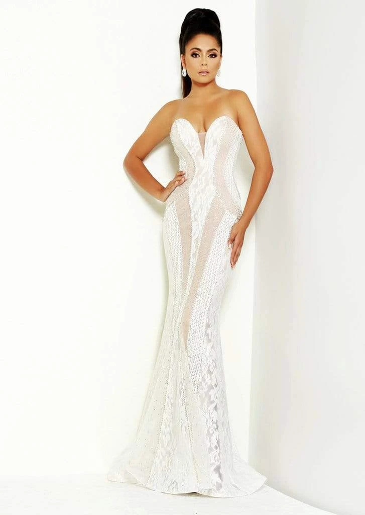 Jasz Couture - 6478 Beaded Lace Deep Sweetheart Trumpet Dress 3 Jasz Couture - 6478 Beaded Lace Deep Sweetheart Trumpet Dress