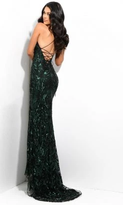 Jasz Couture - 7358 Sparkling Sequin Plunging V-Neckline Sheath Dress 5 Jasz Couture - 7358 Sparkling Sequin Plunging V-Neckline Sheath Dress