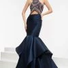 Jasz Couture - Beaded Halter Mermaid Evening Gown 5934