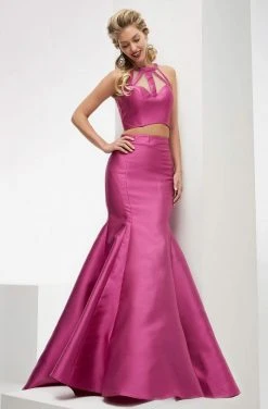 Jasz Couture - Two Piece Halter Mermaid Gown 5907