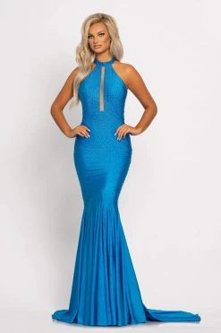 Johnathan Kayne - 2037 Jewel-Studded Illusion Plunge Halter Gown 20 Johnathan Kayne - 2037 Jewel-Studded Illusion Plunge Halter Gown