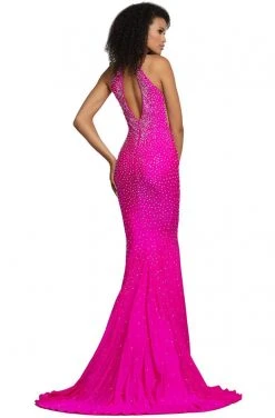 Johnathan Kayne - 2037 Jewel-Studded Illusion Plunge Halter Gown 17 Johnathan Kayne - 2037 Jewel-Studded Illusion Plunge Halter Gown