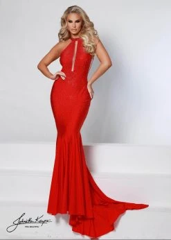 Johnathan Kayne - 2037 Jewel-Studded Illusion Plunge Halter Gown 15 Johnathan Kayne - 2037 Jewel-Studded Illusion Plunge Halter Gown