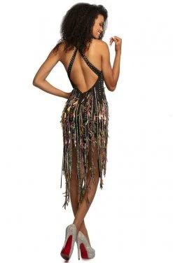 Johnathan Kayne - 2105 Applique Halter High Low Sheath Dress Party Dresses