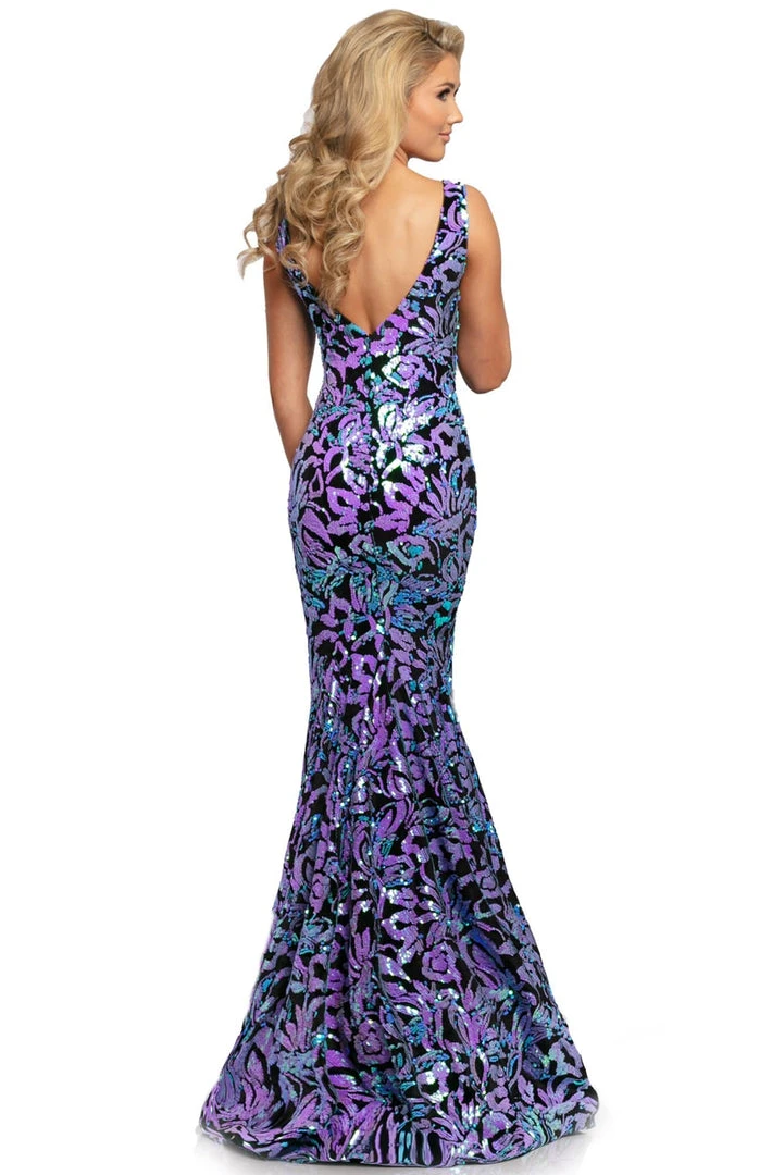 Johnathan Kayne - 2106 Sleeveless V Neck Sequin Velvet Mermaid Gown 7 Johnathan Kayne - 2106 Sleeveless V Neck Sequin Velvet Mermaid Gown