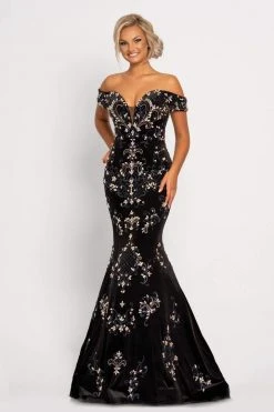 Johnathan Kayne - 2176 Crystal Embellished Off Shoulder Long Dress 9 Johnathan Kayne - 2176 Crystal Embellished Off Shoulder Long Dress