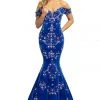 Johnathan Kayne - 2176 Crystal Embellished Off Shoulder Long Dress 2 Johnathan Kayne - 2176 Crystal Embellished Off Shoulder Long Dress