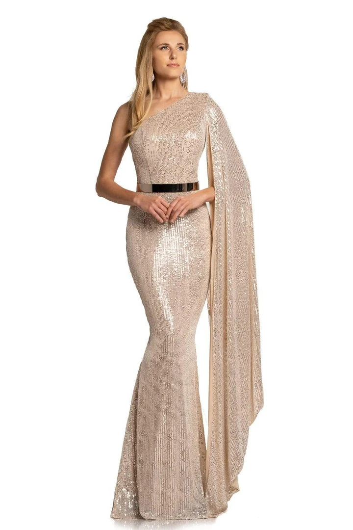 Johnathan Kayne - 2190 Cascading Sleeve Asymmetrical Sequin Gown 5 Johnathan Kayne - 2190 Cascading Sleeve Asymmetrical Sequin Gown