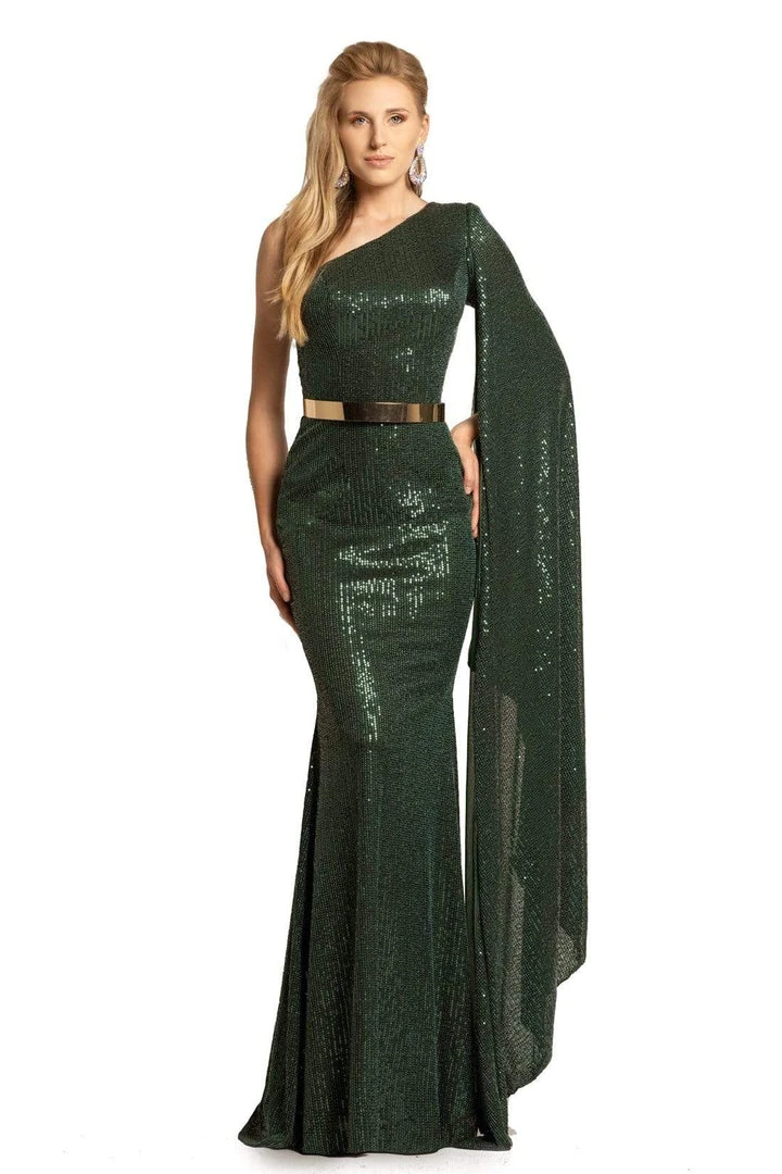 Johnathan Kayne - 2190 Cascading Sleeve Asymmetrical Sequin Gown 6 Johnathan Kayne - 2190 Cascading Sleeve Asymmetrical Sequin Gown