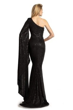 Johnathan Kayne - 2190 Cascading Sleeve Asymmetrical Sequin Gown 7 Johnathan Kayne - 2190 Cascading Sleeve Asymmetrical Sequin Gown