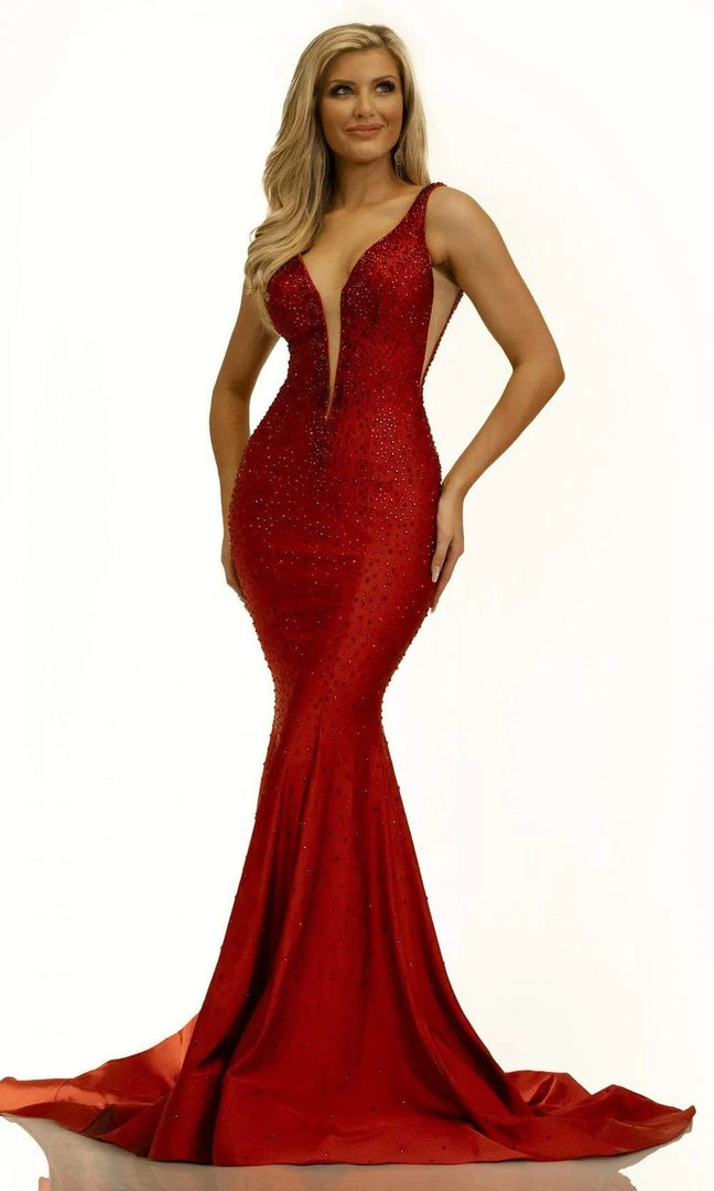 Johnathan Kayne - 2305 V-Neck Trumpet Evening Dress 5 Johnathan Kayne - 2305 V-Neck Trumpet Evening Dress