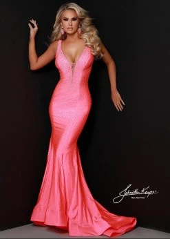 Johnathan Kayne - 2305 V-Neck Trumpet Evening Dress 18 Johnathan Kayne - 2305 V-Neck Trumpet Evening Dress