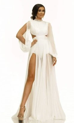 Johnathan Kayne - 2307 High Neck Romper/A-Line Dress